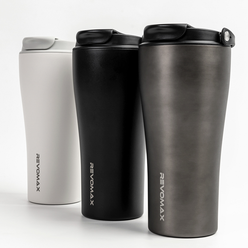 Revomax No-Screw Insulated Coffee Tumbler — Ceramic-Coated, Zero Metallic Taste (12oz / 16oz)